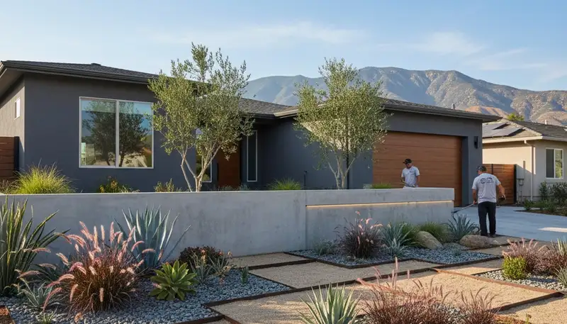 Landscaping crew in San Diego, CA providing professional landscape maintenance and design services