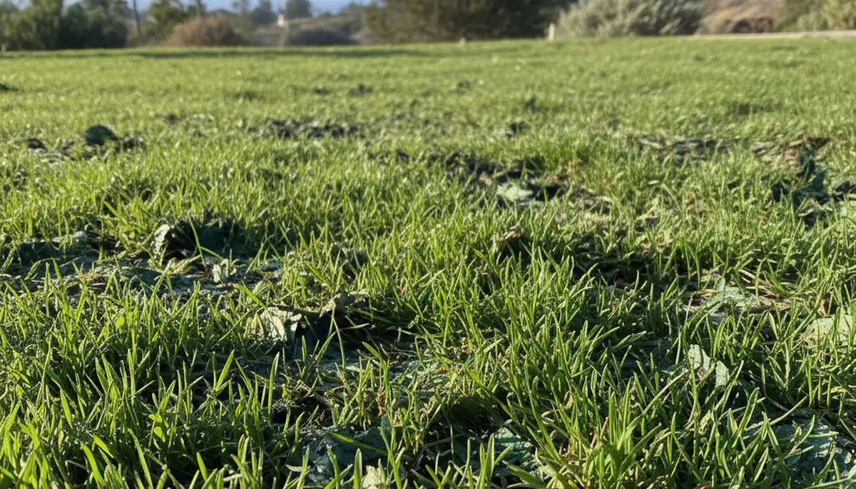 Hydroseeded lawn with new grass sprouts growing in San Diego, CA by Chop Chop Landscaping